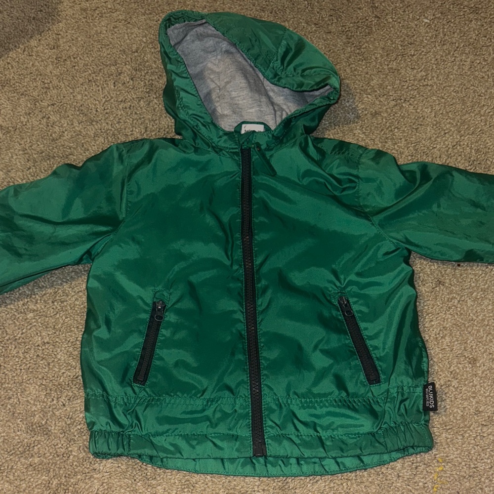 Children's Emerald green Raincoat with Hood